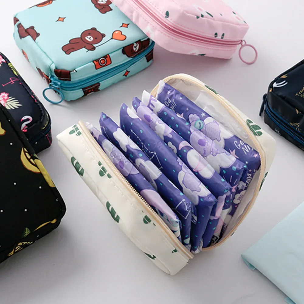 

Portable Sanitary Napkin Storage Bag, Waterproof Tampon Storage Bag, Literary Cosmetic Headset, Data Cable, Zipper Coin Case