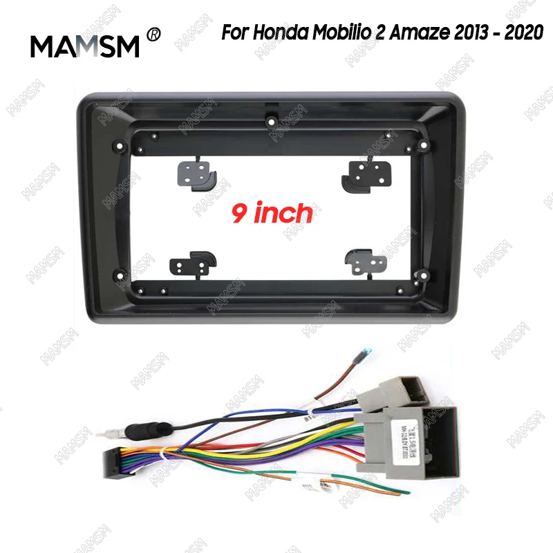 MAMSM 9 Inch Radio Fascia fit For Honda Mobilio 2 Amaze 2013 2014 2015 2020 Stereo DVD Player Install Panel Audio Frame Cover