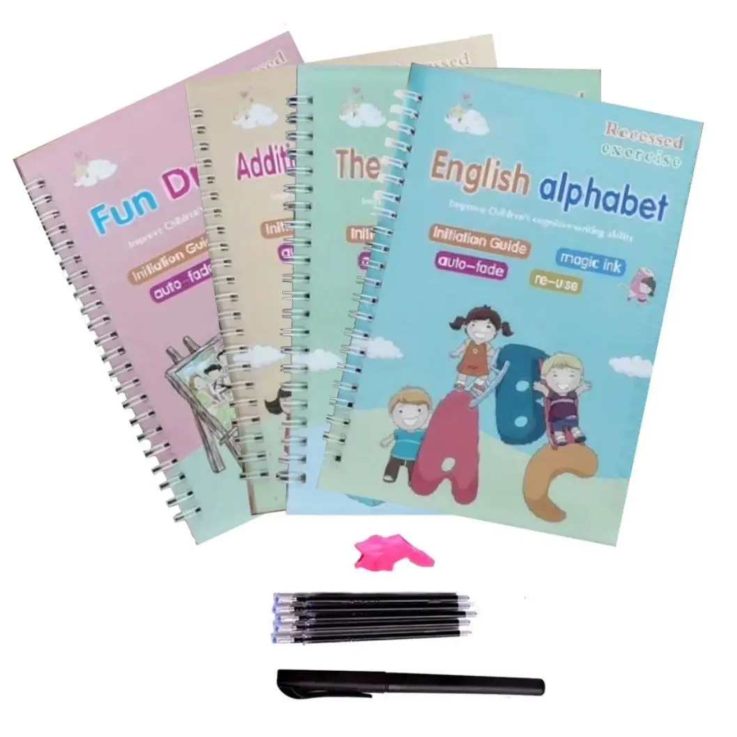 English magic groove script for children's preschool script drawing math  alphanumeric link book - AliExpress