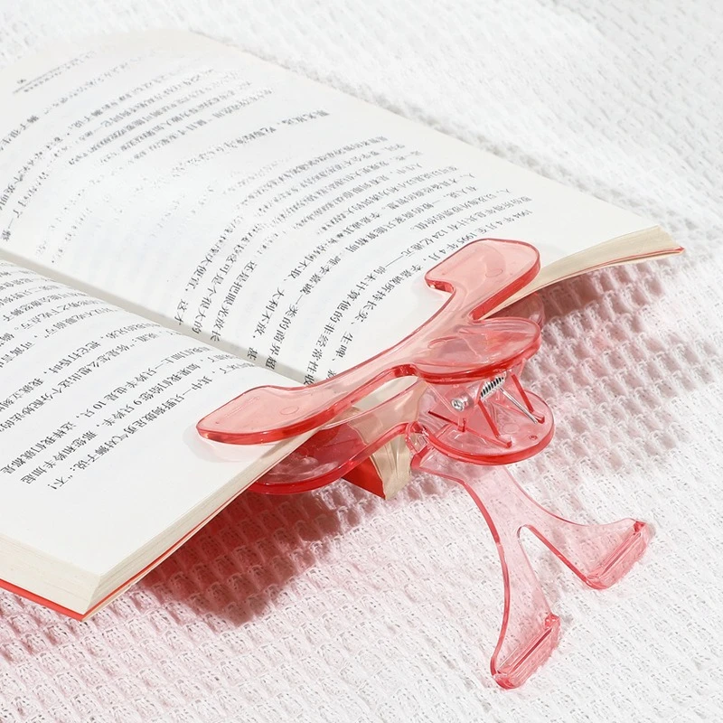 Transparent Plastic Book Holder with Holder for Reading Assistance, Fixed Documents, Bookmarks, Stationery, Learning Supplies