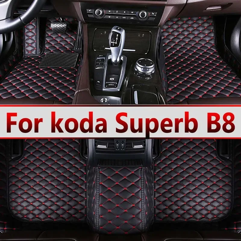 

Автомобильные коврики для Skoda Superb B8 3V 2016 ~ 2022 2021 2020 коврики кожаные напольные коврики внутренние части водонепроницаемые накладки автомобильные аксессуары