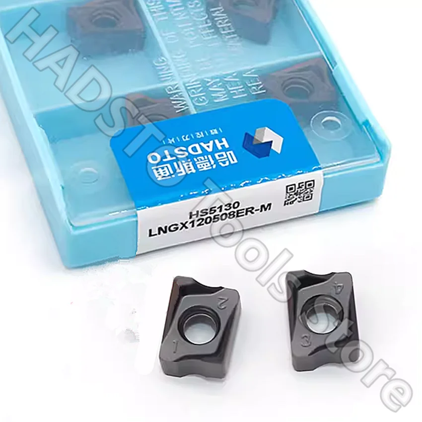10pcs LNGX120508ER-M HS5130 LNGX120508ER-M HADSTO CNC 카바이드 인서트 강철, 스테인레스 스틸, 주철용 밀링 인서트