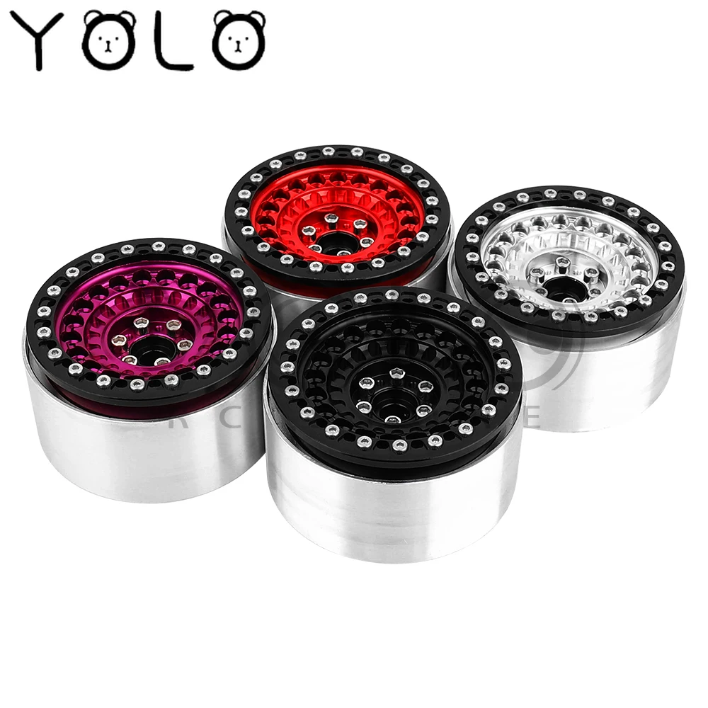 2/4Pcs 2.2 Inch Metal Alloy Beadlock Wheel Hub Rim Rims Aluminum Alloy ...