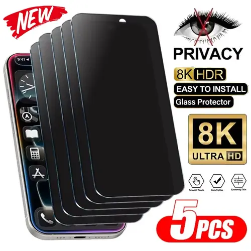 1-5Pcs Anti-Spy Tempered Glass For iPhone 17 Pro Max 16 18 13 12 11 14 15 16e Mini Plus X XS XR 7 8 SE Privacy Screen Protector