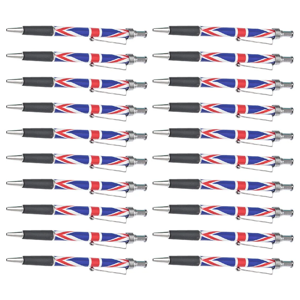 20Pcs British Flag Ballpoint Pen Smooth Writing Instrument Comfortable Grip Office School Writing Signing Tool Uk Pattern