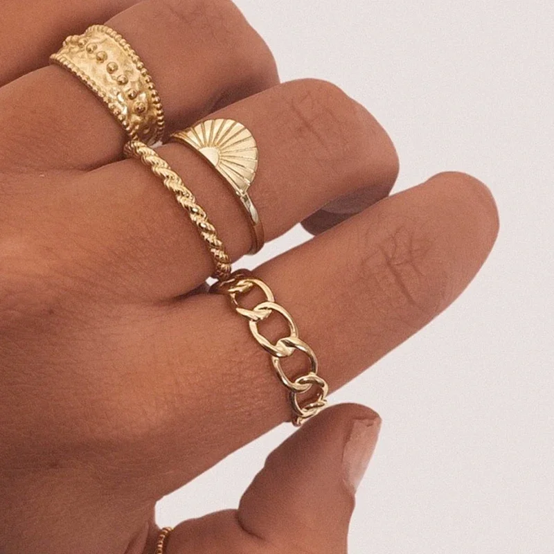Gold Plated Silver Ring Bling Minimalist Multiple Styles CZ Finger Ring For lovers' Anniversary Engagement Gift Fine Jewelry
