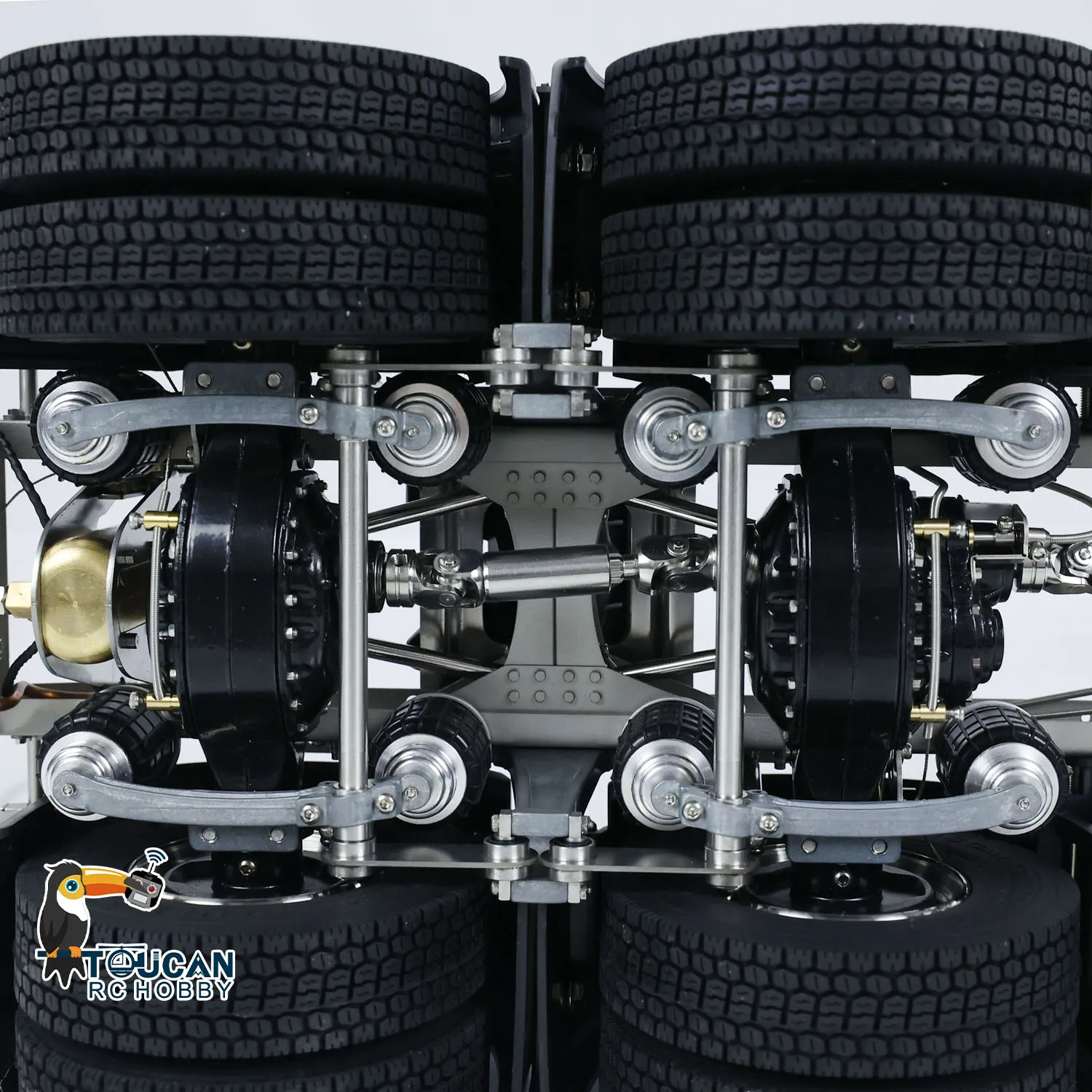 1/14 Metal Finished Chassis 6x6 3-speed Gearbox for Toys FH16 RC Tractor Truck Car Finished Vehicle Model Parts Boy Gift TH23563 6