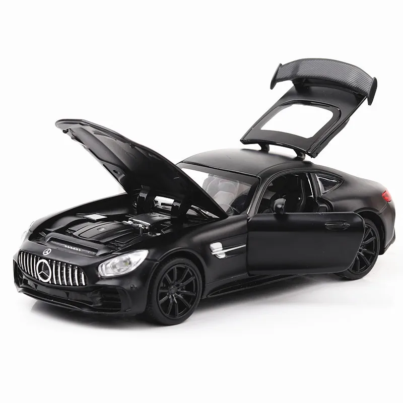 1:32 Mercedes Benz GTR AMG Sports car Simulation Diecast Metal Alloy Model car Sound Light Pull Back Collection Kids Toy A83 2