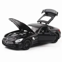 1:32 Mercedes Benz GTR AMG Sports car Simulation Diecast Metal Alloy Model car Sound Light Pull Back Collection Kids Toy A83 2