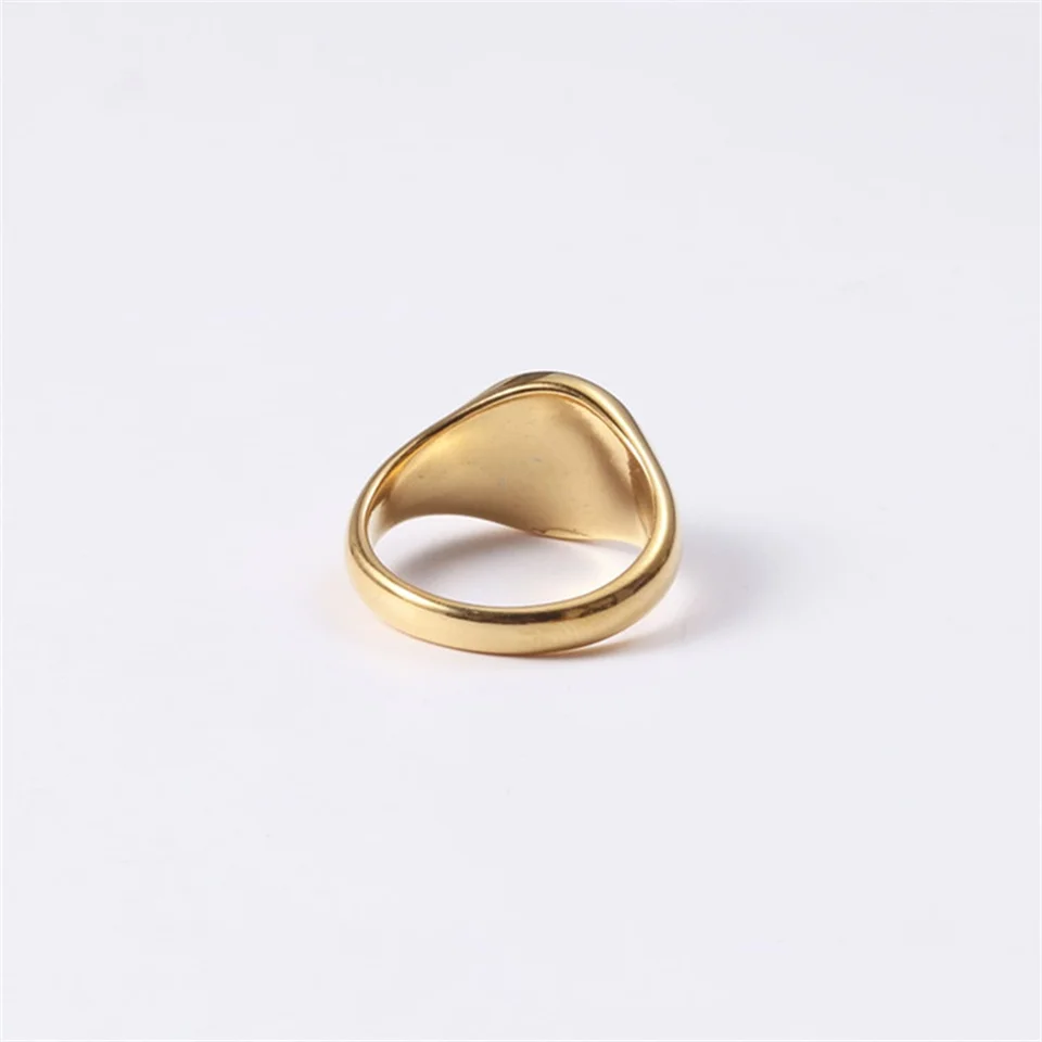 Anello circolare minimalista tridimensionale in acciaio inossidabile Emanco Fashion Style 2025, anello da donna con logo, caratterizzato da lettere, sigilli,_voghion.com