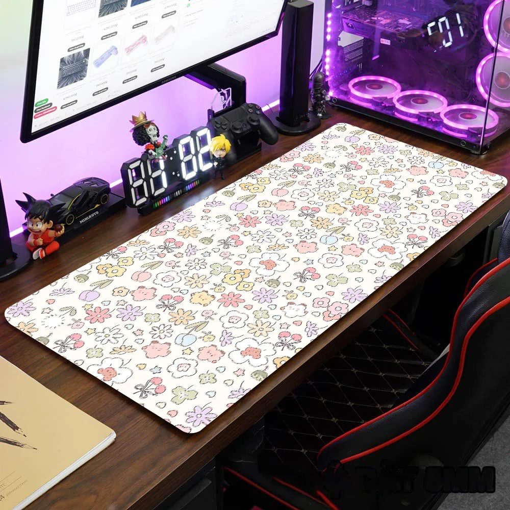 Cartoon Large Office Desk Mat - Rubber Keyboard and Mouse Pad