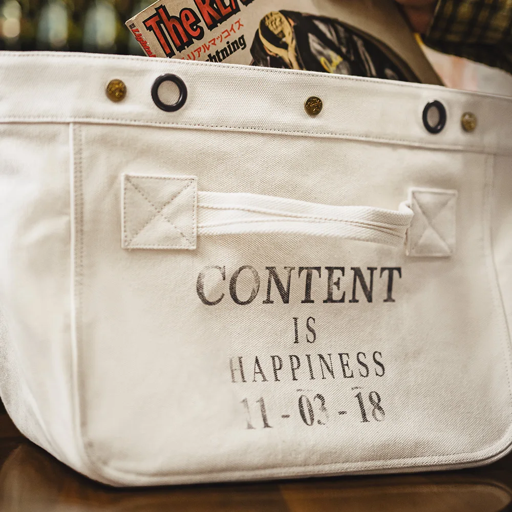 Maden Vintage Motorcycle Newsboy Bag Large-Capacity Canvas Messenger Bag with Printed Letters Versatile Crossbody Bags for Men