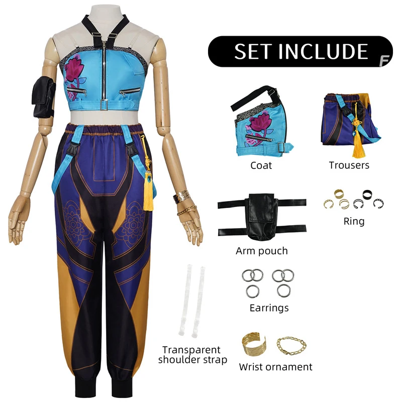 Mädchen K-Pop Demon Hunters Kostüm Perücke Rumi/Mira/Zoey Cosplay Fancy Kleid DE