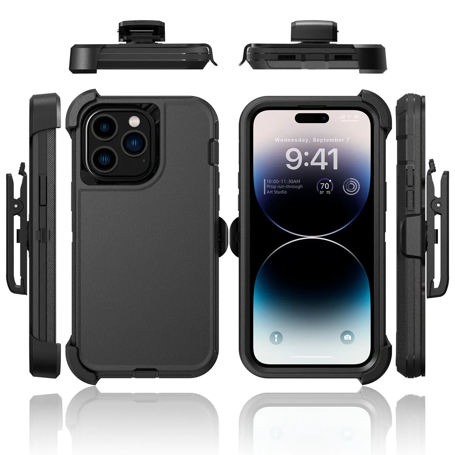 Hybrid Impact Shockproof Protective Armor Case with Belt Clip Holster
