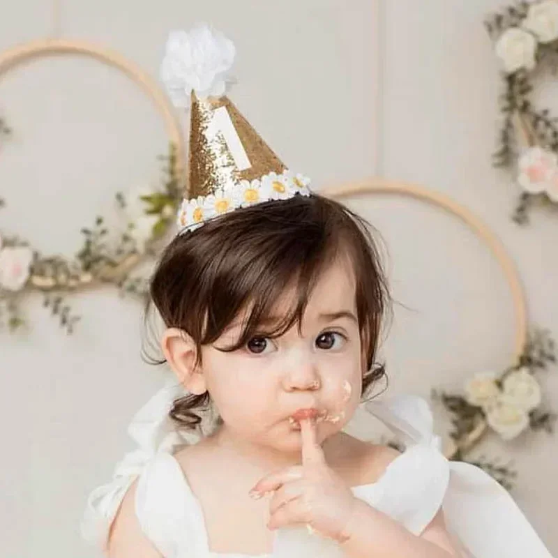 Kids Birthday Hat Baby Girl Boy Headband Baby Shower Anniversary Birthday Party Decoration Supplies Atmosphere Props party hat baby crown hat birthday headband set