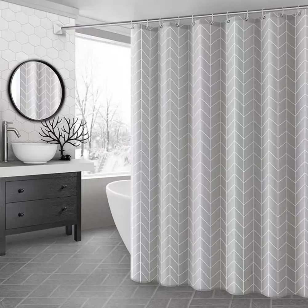 1 Set 180*120cm Shower Curtain Partition Waterproof Bathtub Curtain Fabric Lined Hotel Machine Washable Soft Home Bathroom shower curtains