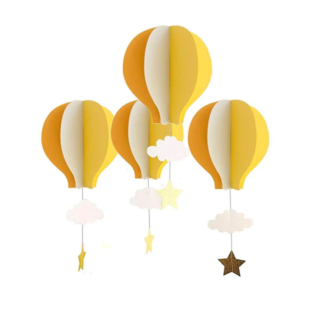 

4 Pcs Kids Birthday Party Supplies Christmas Garland Hot Air Balloon Pendant Ceiling