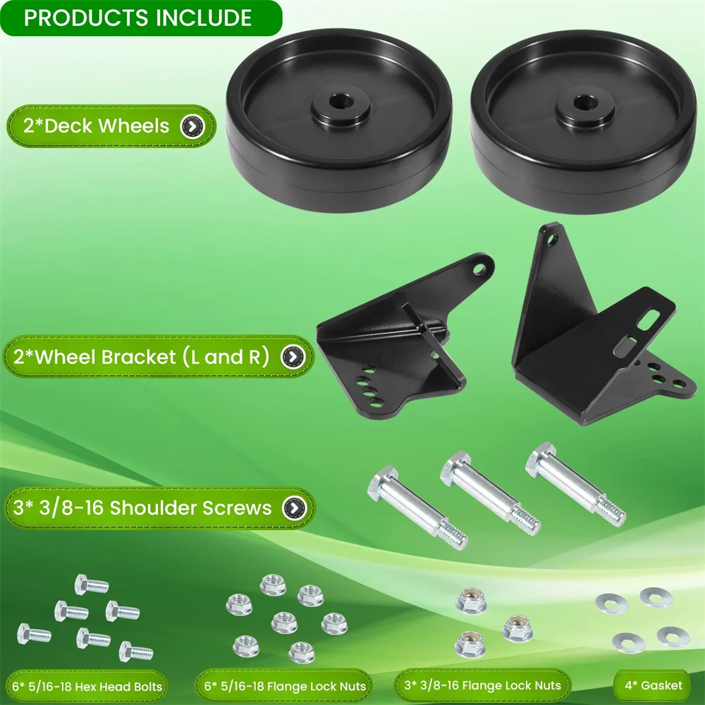 OEM-190-183 Deck Rad Kit für MTD 38 ''& 42'' Decks 2009 & vorherige Passform Rasen traktor 13 aj795g004 13 aj795g204 Außen zubehör – Detail 7