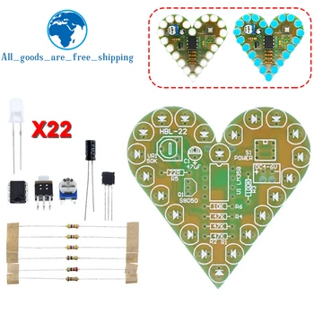 1/3PCS Kit lampada respiratoria a forma di cuore DC 4V-6V LED respiratorio Suite Rosso Bianco Blu Verde Produzione elettronica fai da te per l'apprendimento