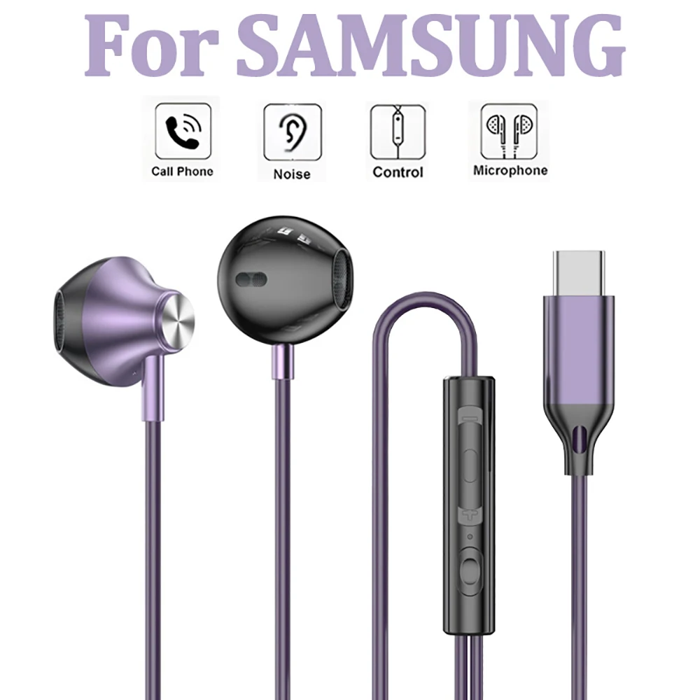 3.5mm Type-C Stereo In-Ear Headphones with Mic Control