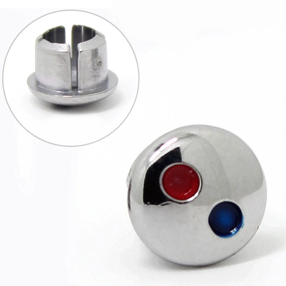 10 個蛇口ハンドル温冷水サイン赤青ラベル装飾カバーキッチン浴室