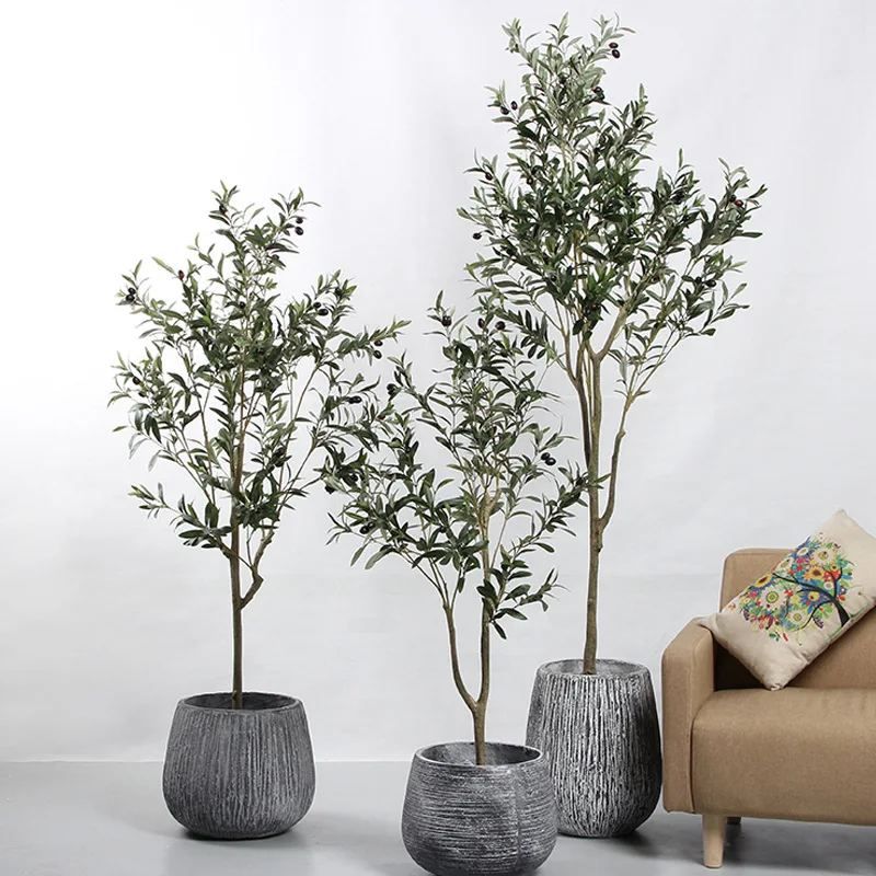 

Large Green Plastic Simulated Plant Olive Tree Potted Party Home Room Decoration Artificial Plants For Decoration 2023