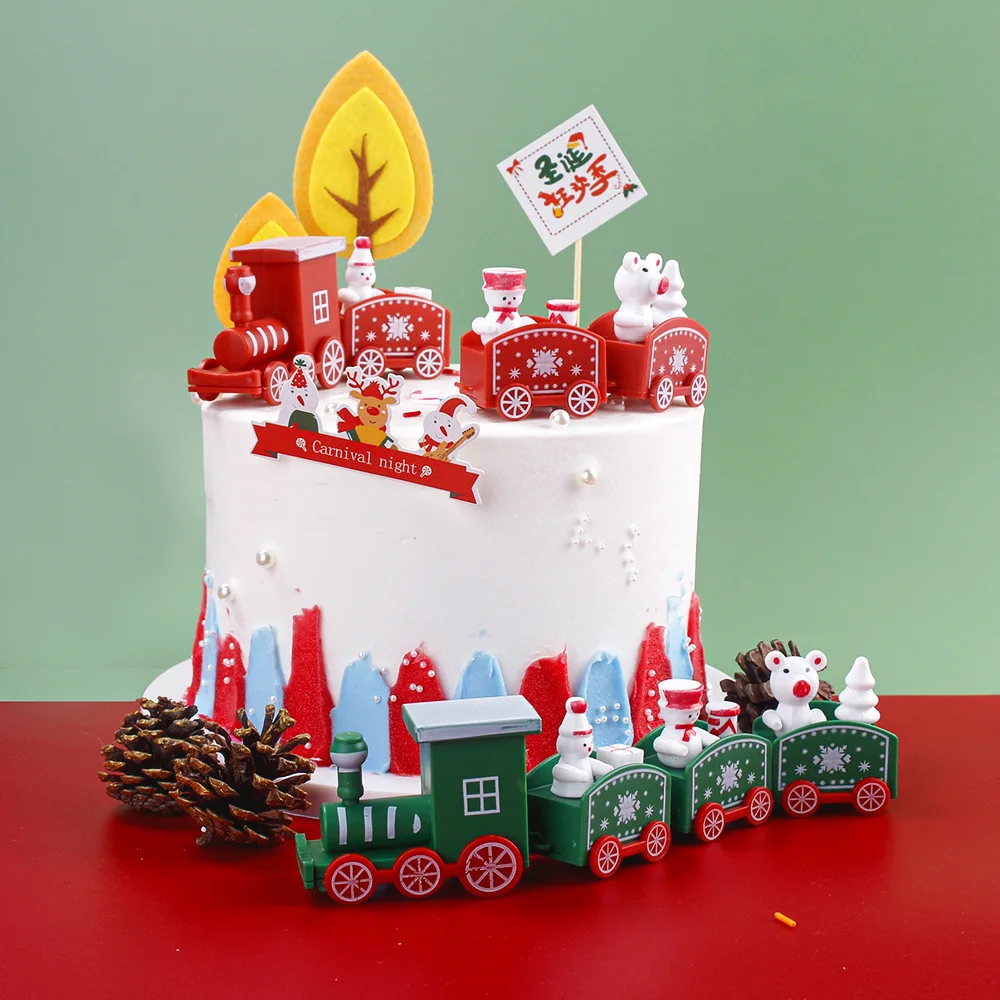 Christmas Train Merry Christmas Decorations for Home 2025 Xmas Plastic Train Ornament Navidad Gifts 2026 New Year Party Decor