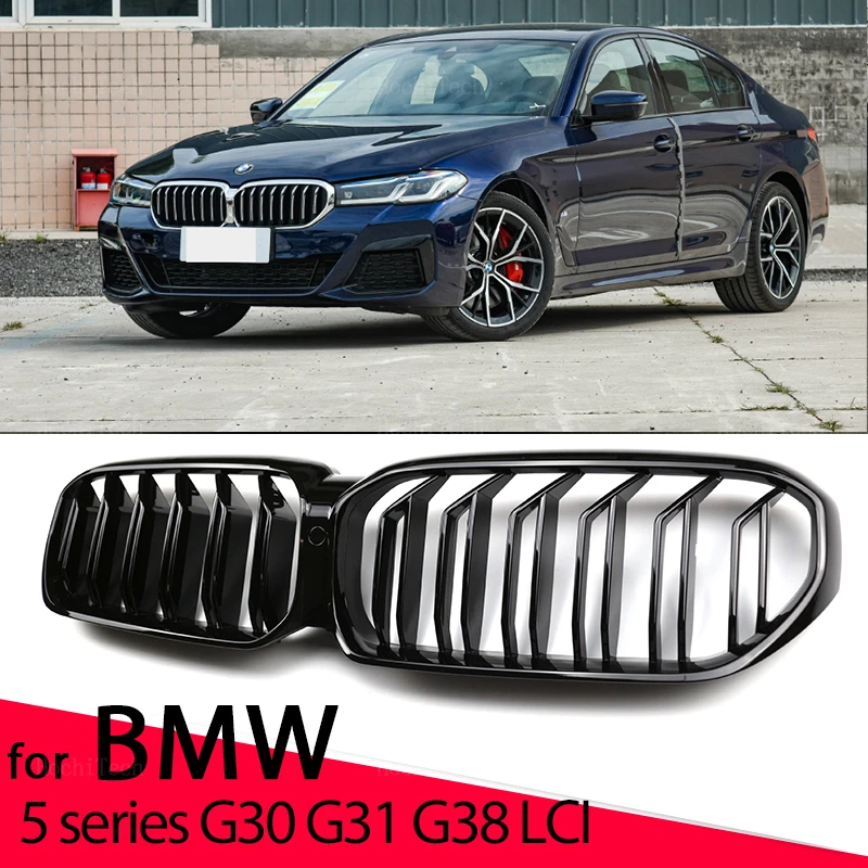 

Решетка для радиатора, глянцевая, 2 линии, для BMW 5 Series G30 G38 G31 F90 M5 LCI 2020-2022