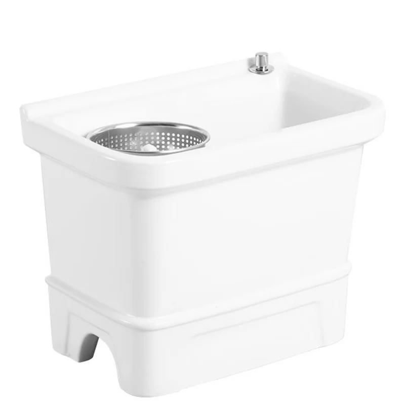 

Ceramic Mop Pool Balcony Commercial Modern Bathroom Mop Sink Basin For Floor Cleaning