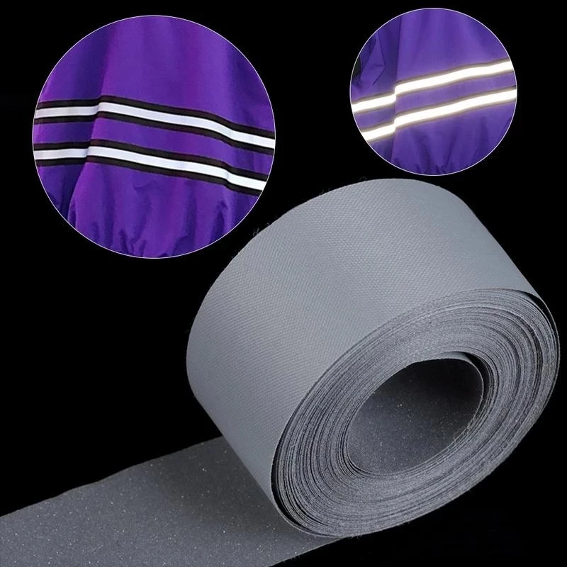 5M Reflective Strip Sticker Heat Transfer Reflective Tape for DIY Clothing Bags Shoes Ironing Safety Clothing Supplies 2-5cm