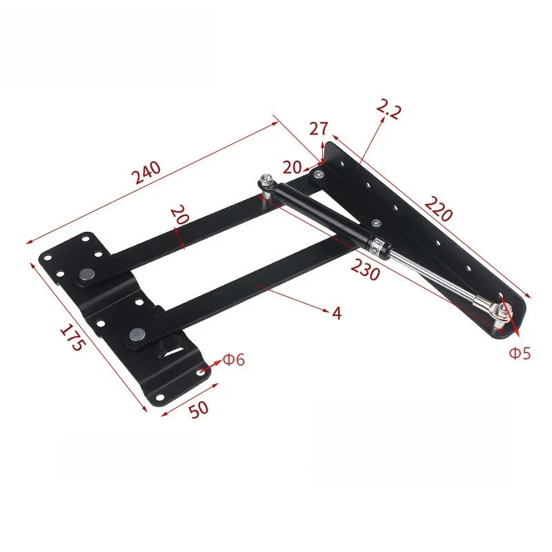 2PC/set DIY Lift Spring Hinge Lift Coffee Table Top Folding Mechanism Hardware Furniture Lift Folding Cabinet Hinge