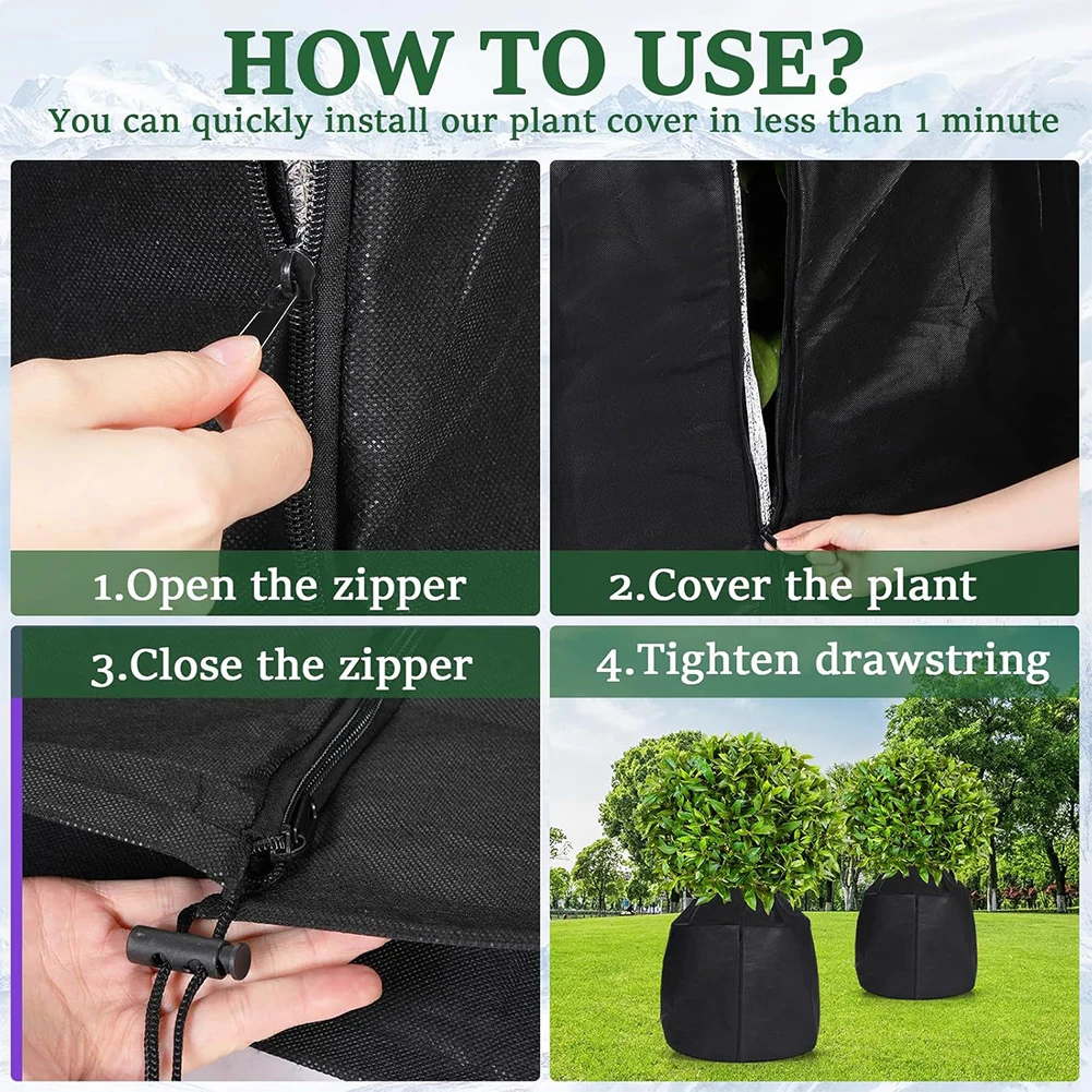 Waterproof Black Frost Protection Bags for Potted Plants