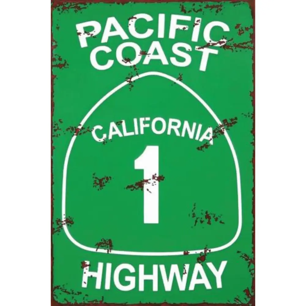 Vintage Metal Tin Sign Pacific Coast Highway Signs Decor Abbey Street Road Sign Surf Tin Signs Summer Travel Gift 12X8 In