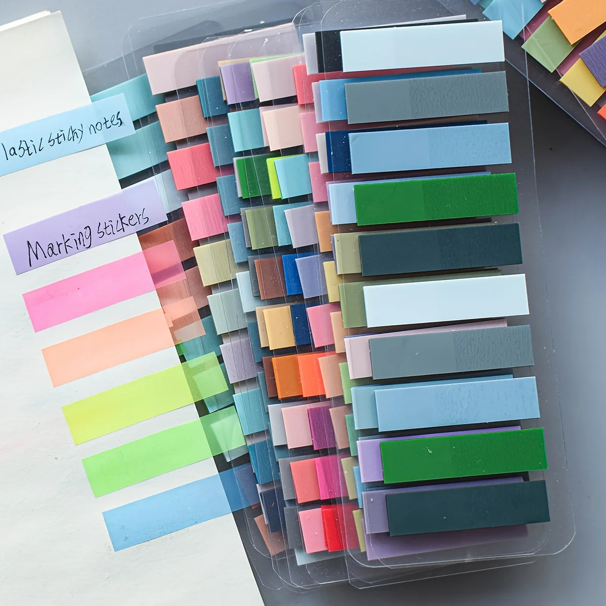 200Pcs Sticky Tabs for Annotating Books, Page Markers Clear Writable and Repositionable Book Flags Strip Index Tabs