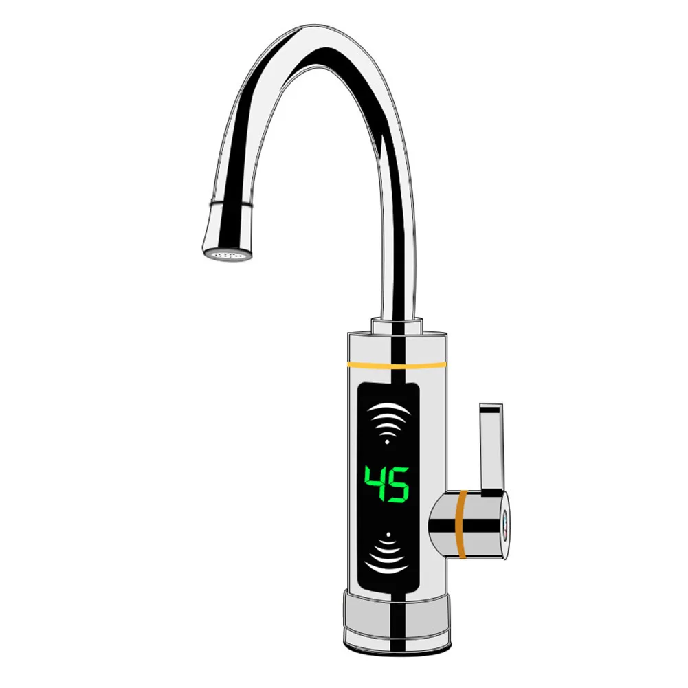 

Heater Faucet Hot Water Silver Sink Stainless Steel 220V 3000W 360° Rotate 40*15cm Instant Electric Heating Tap