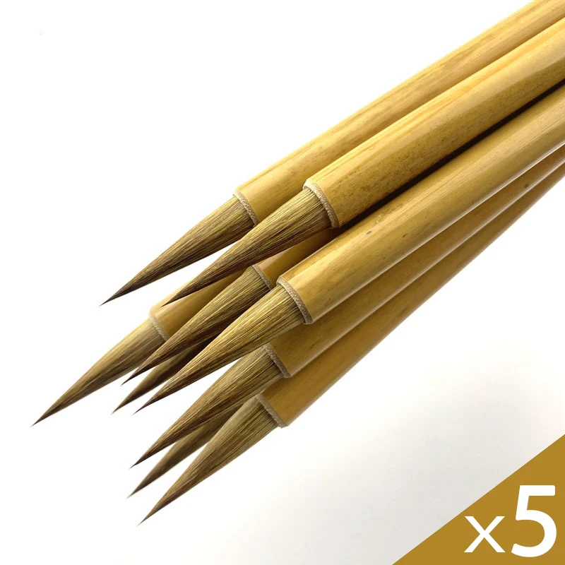 5 Pcs Bamboo Calligraphy Brush Pen Traditional Chinese Painting Brush paint brush calligraphy brush