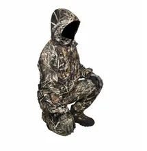 

Free Shipping One Set Waterproof Duck-Blind MAX-4 Camo Hunting Suit Realtree Camouflage Duck Hunting Hoodies Camo Bib Pants