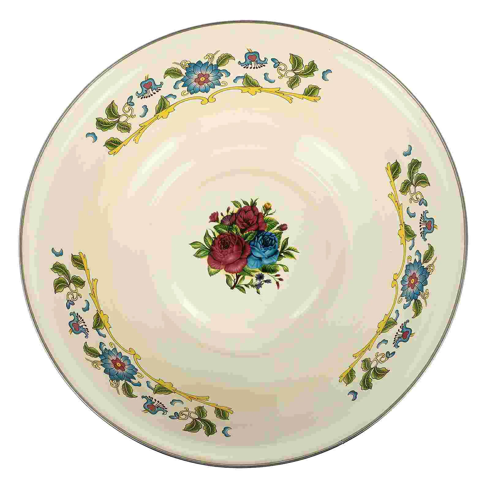 

Enamel Mixing Bowl Vintage Enamel Basin Vintage Washing Basin Kitchen Bowl Soup Basin Egg Beating Bowl Plate Dish Noodles