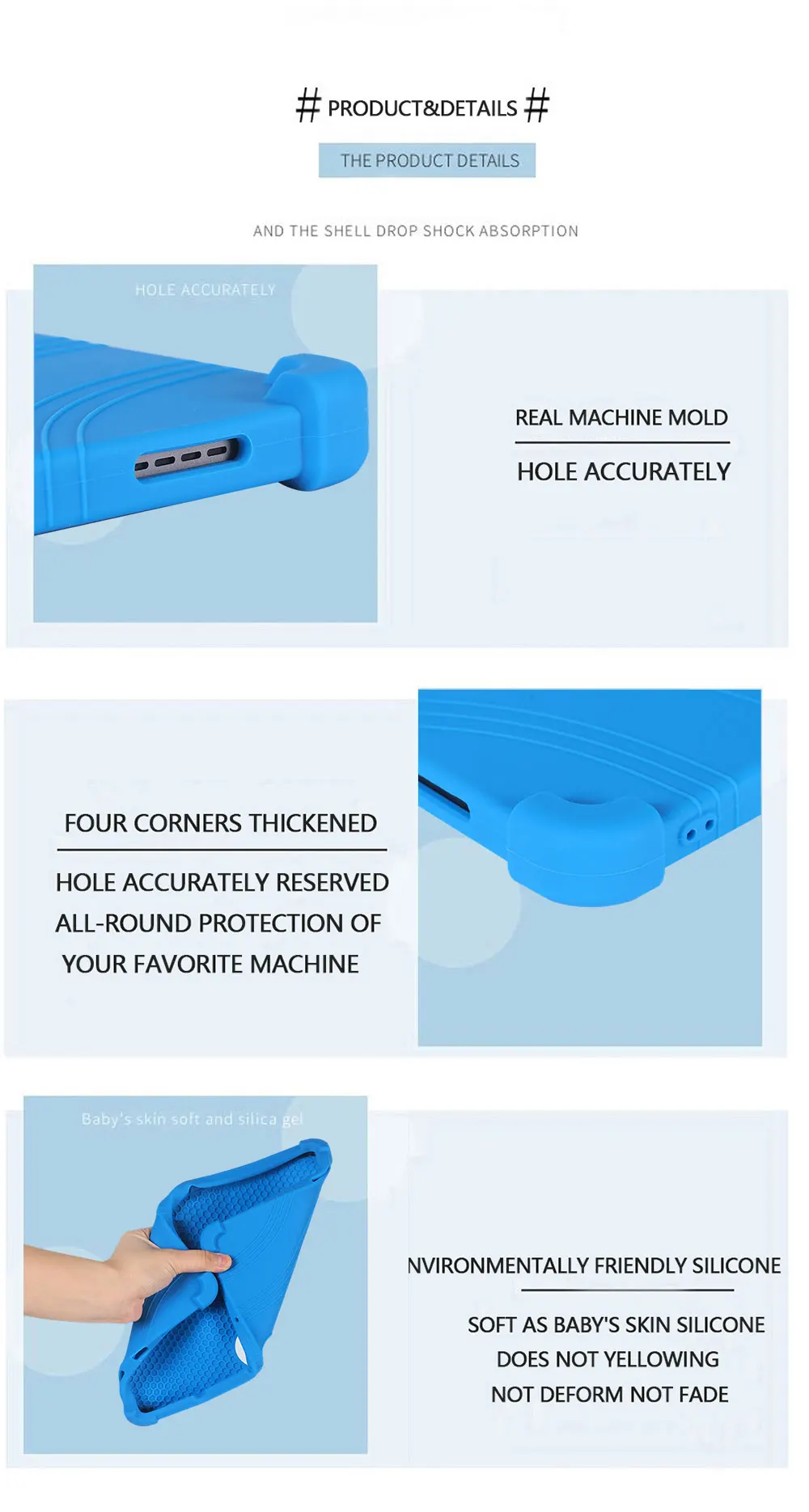 Shockproof Silicone Tablet Case with Stand and Full Protection