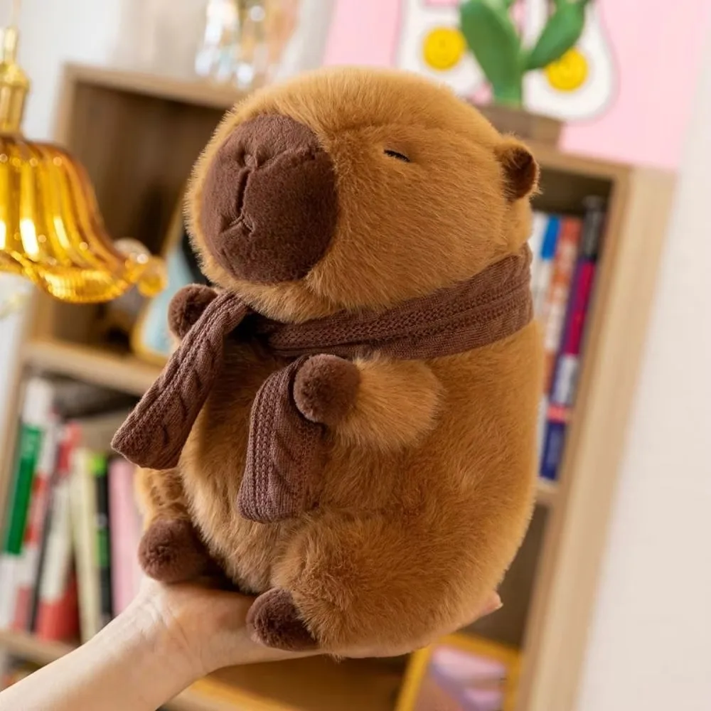 Removable Scarf Scarf Capybara Plush Doll Soft PP Cotton Simulation Capybara Ornaments Birthday Gifts Cute Toy