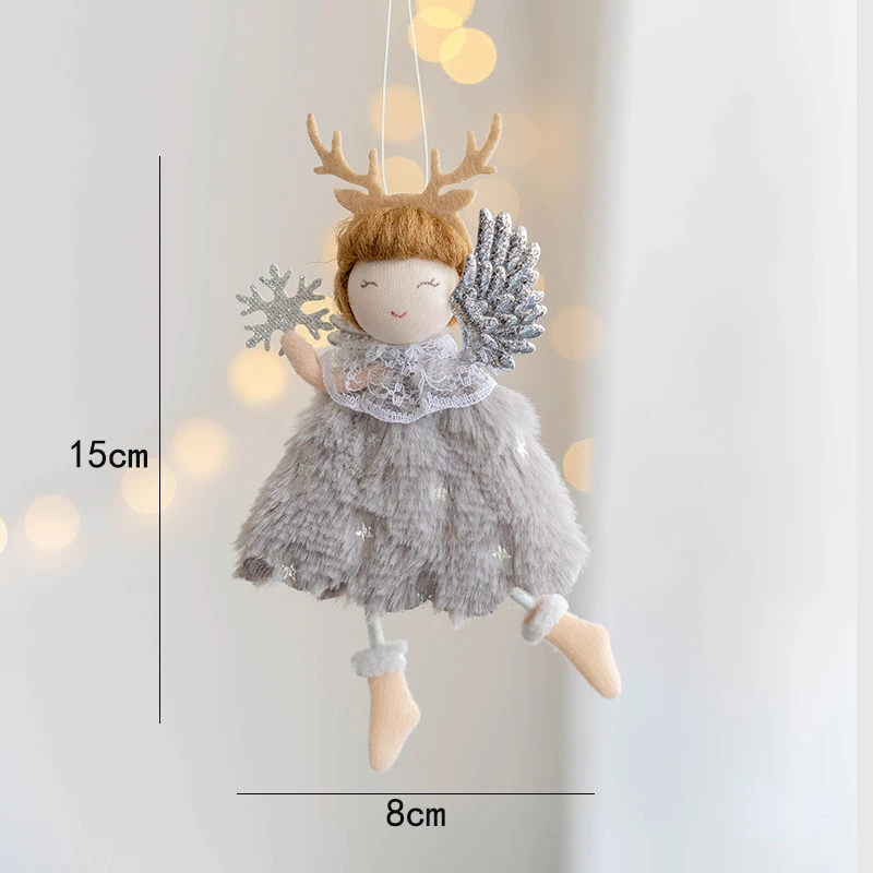 thumbnail image 1 of Adorno para árbol de Navidad con forma de ángel, regalo de Año Nuevo 2024, color blanco y rosa, decoración navideña para el hogar, regalo navideño bonito, 1 of 5