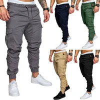 Fashionable Casual Workwear Pants Multiple Pockets Solid Color Long Trousers Year round Availability Popular Style Men's Leisure