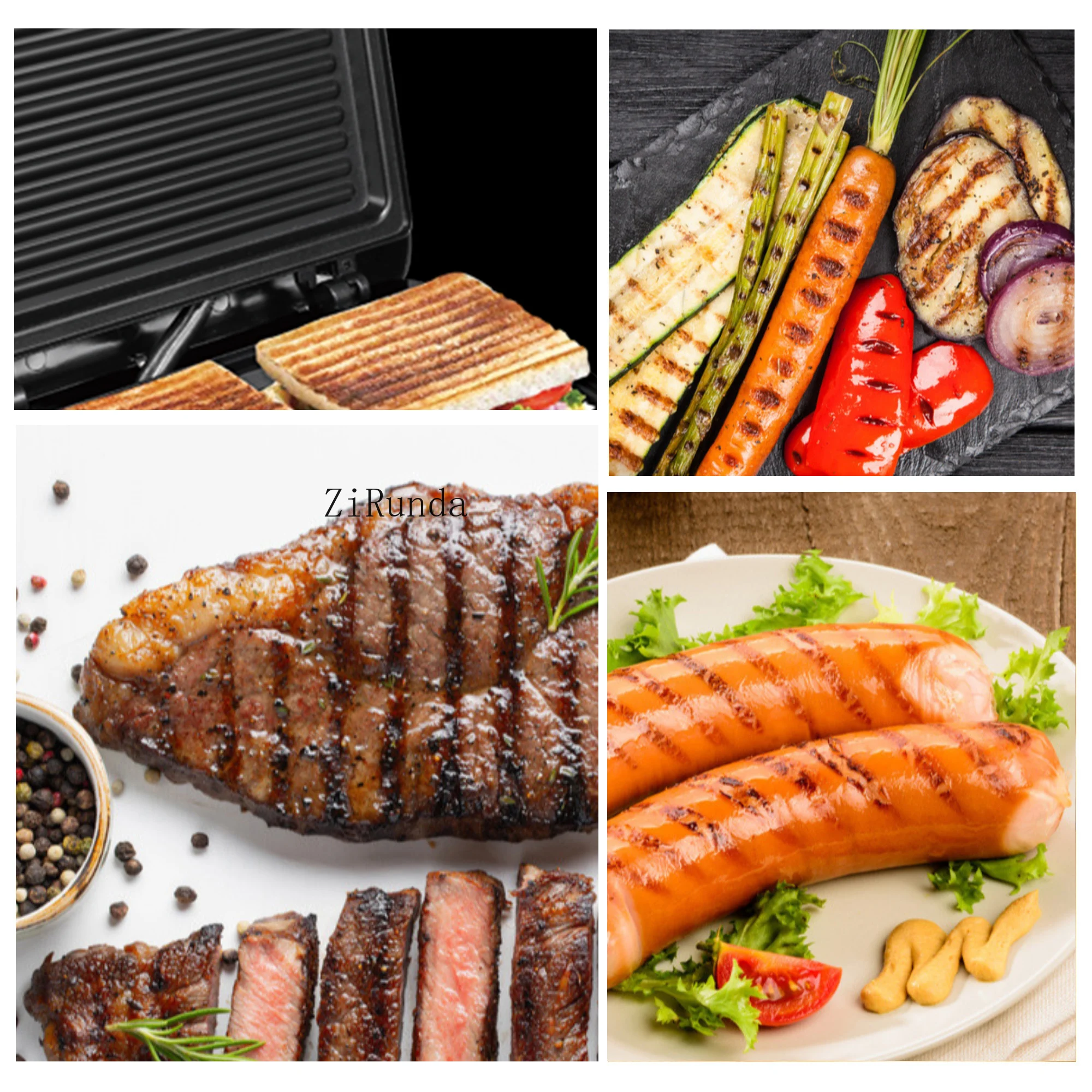 r-sandwichera 750W electric sandwich maker, waffle making machine, non-stick foam pan, kitchen appliances for 3