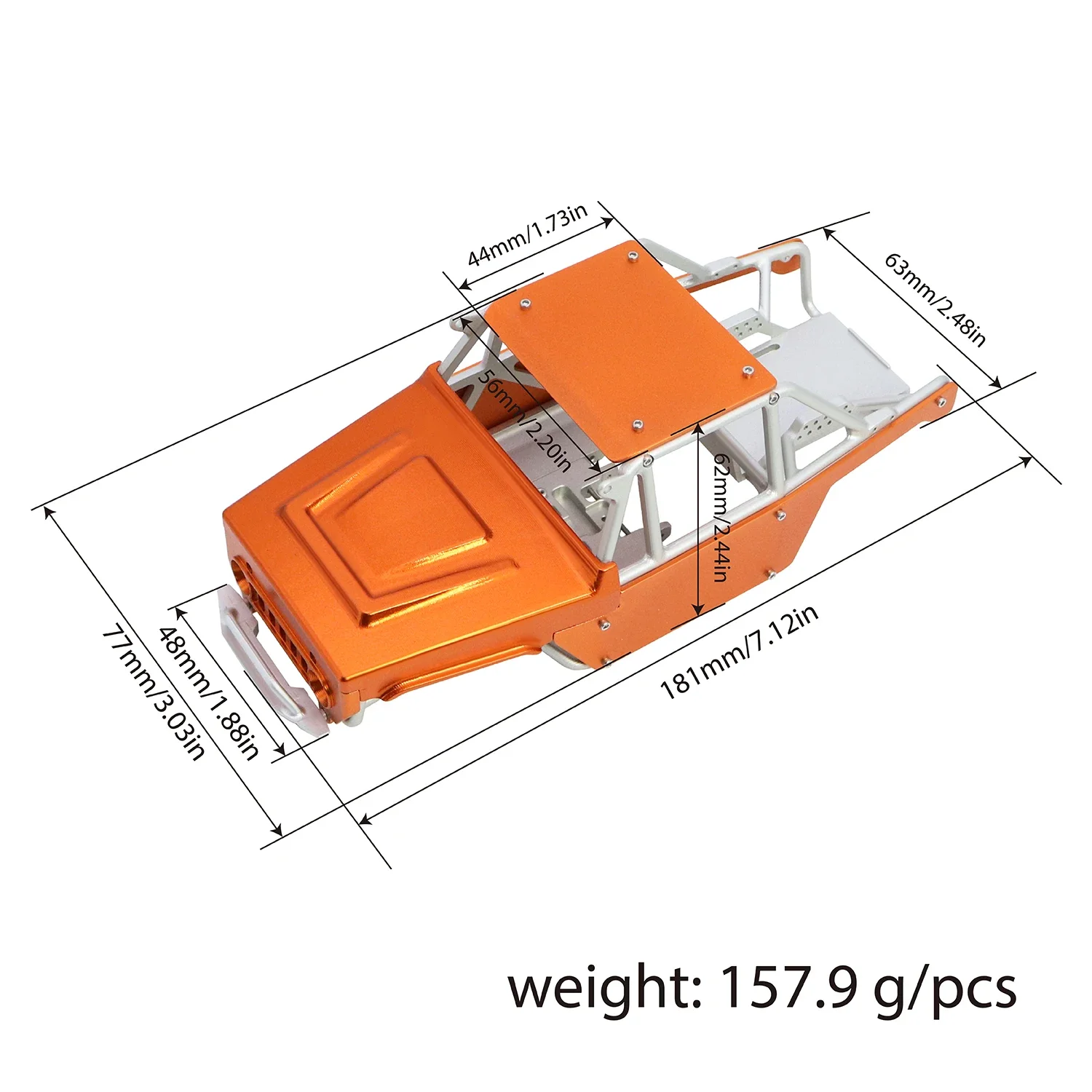 Châssis Aluminium CNC pour Crawler RC 1/10 - Pièce de Rechange Ultra Durable