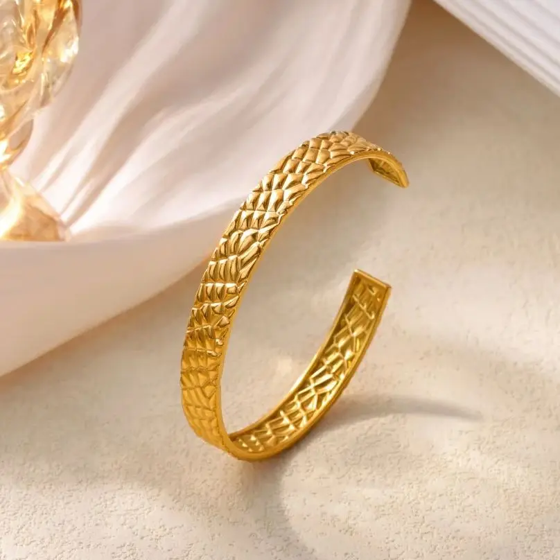 Stainless Steel Geometric Bangle For Women