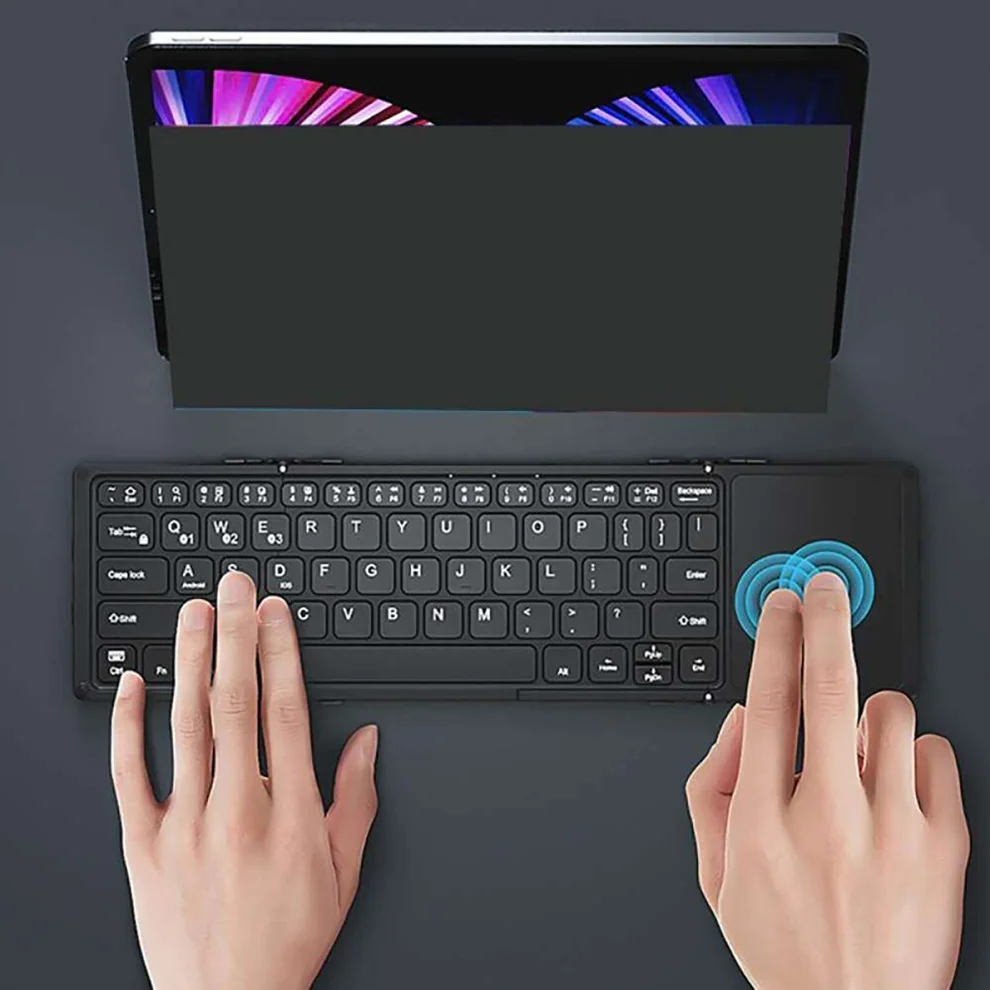 Missgoal-teclado Dobrável sem Fios Recarregável com Touchpad Multi-dispositivos Bluetooth para Ios e Android - Imagem 4