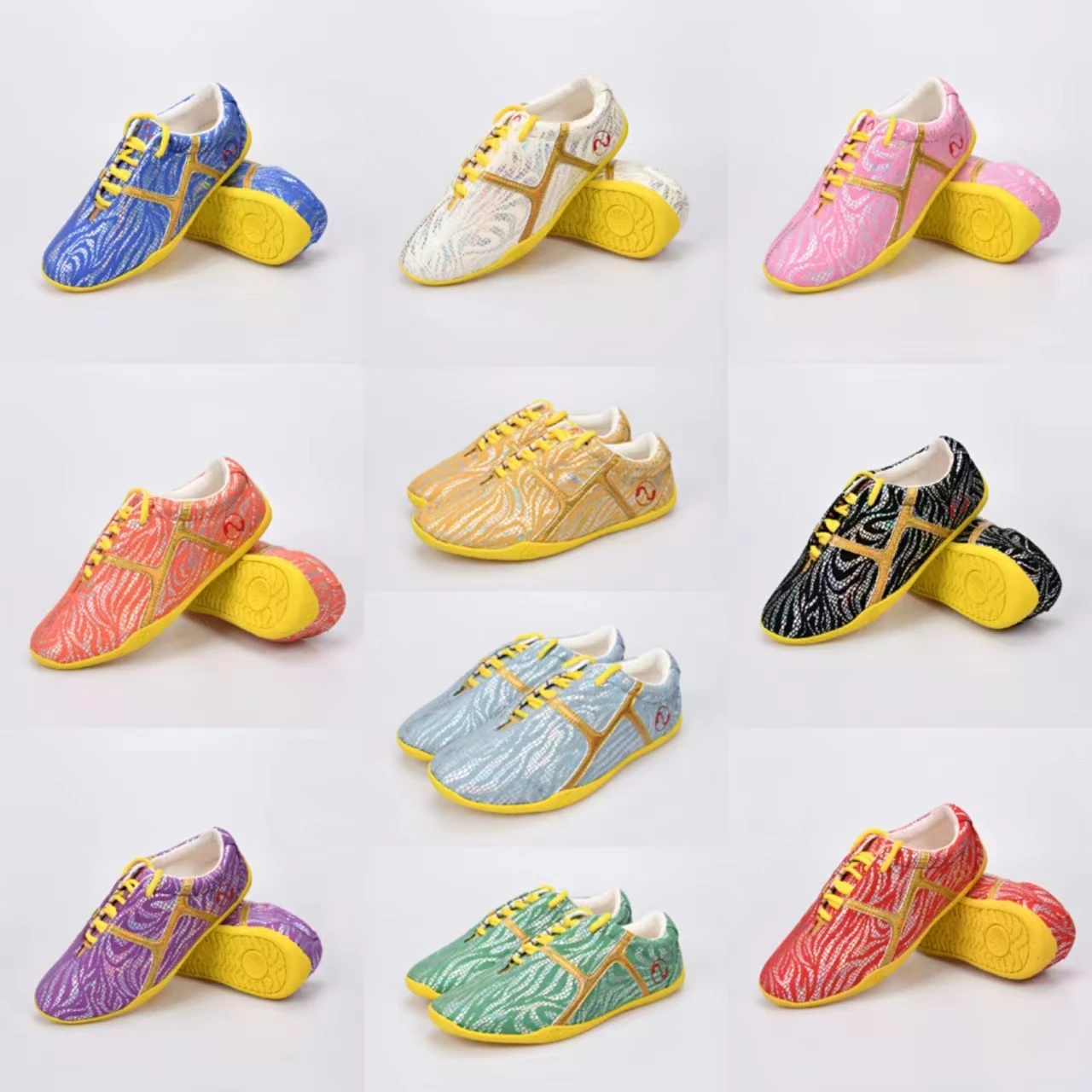 WYTR premium quality Kung Fu Wushu Martial Arts competition shoes with ten colours and yellow outsole