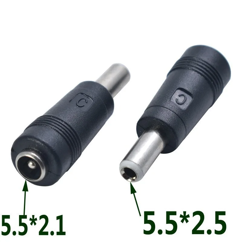 DC5.5x2.1mm 암-수 전원 DC 어댑터 변환기 노트북 35135/4017/4817/5030/7450/7955 5.5x2.5mm 잭과 호환 가능