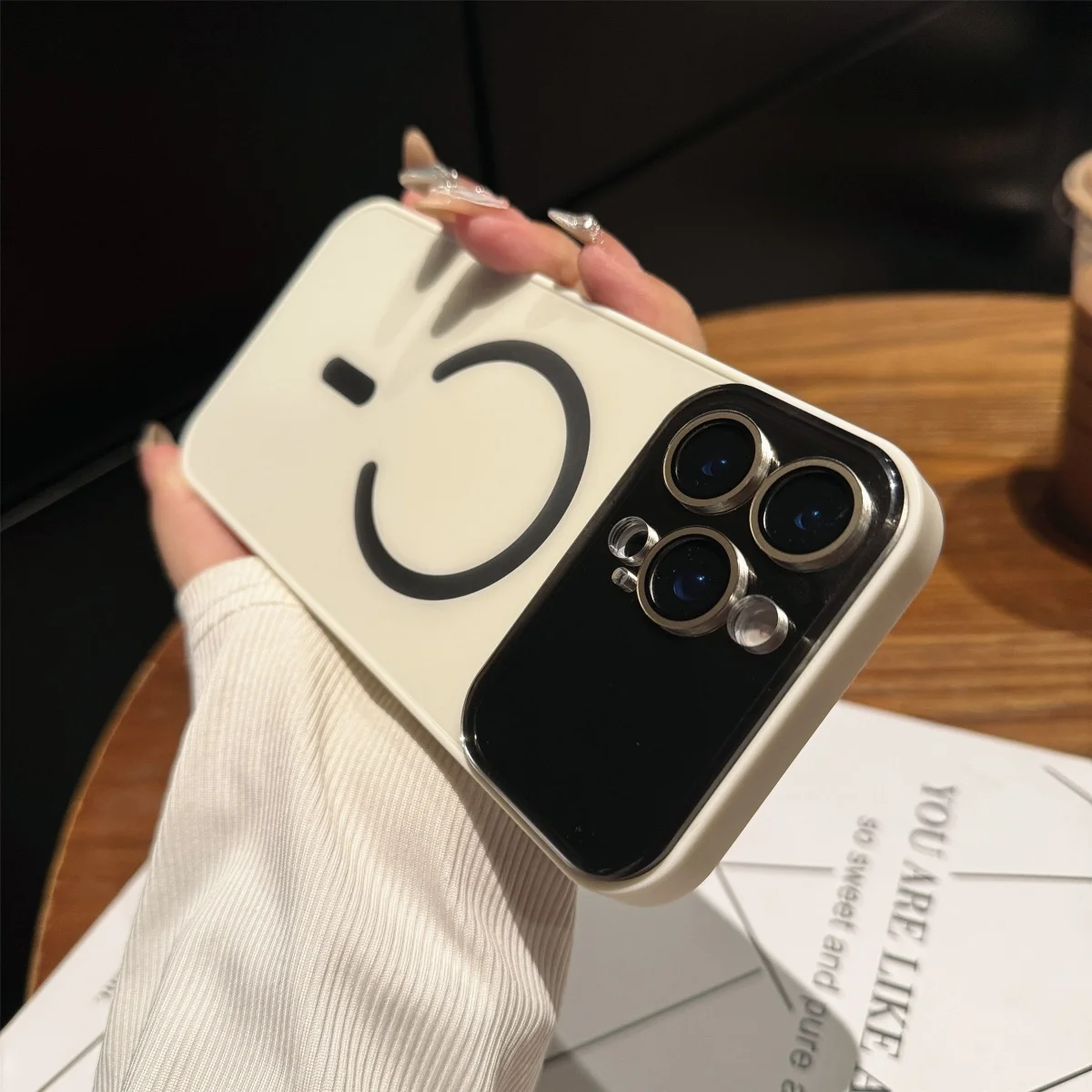 Enhanced Magnetic Frosted Phone Case with Big Window Glass Lens Protection & Magsafe Wireless Charging Compatibility