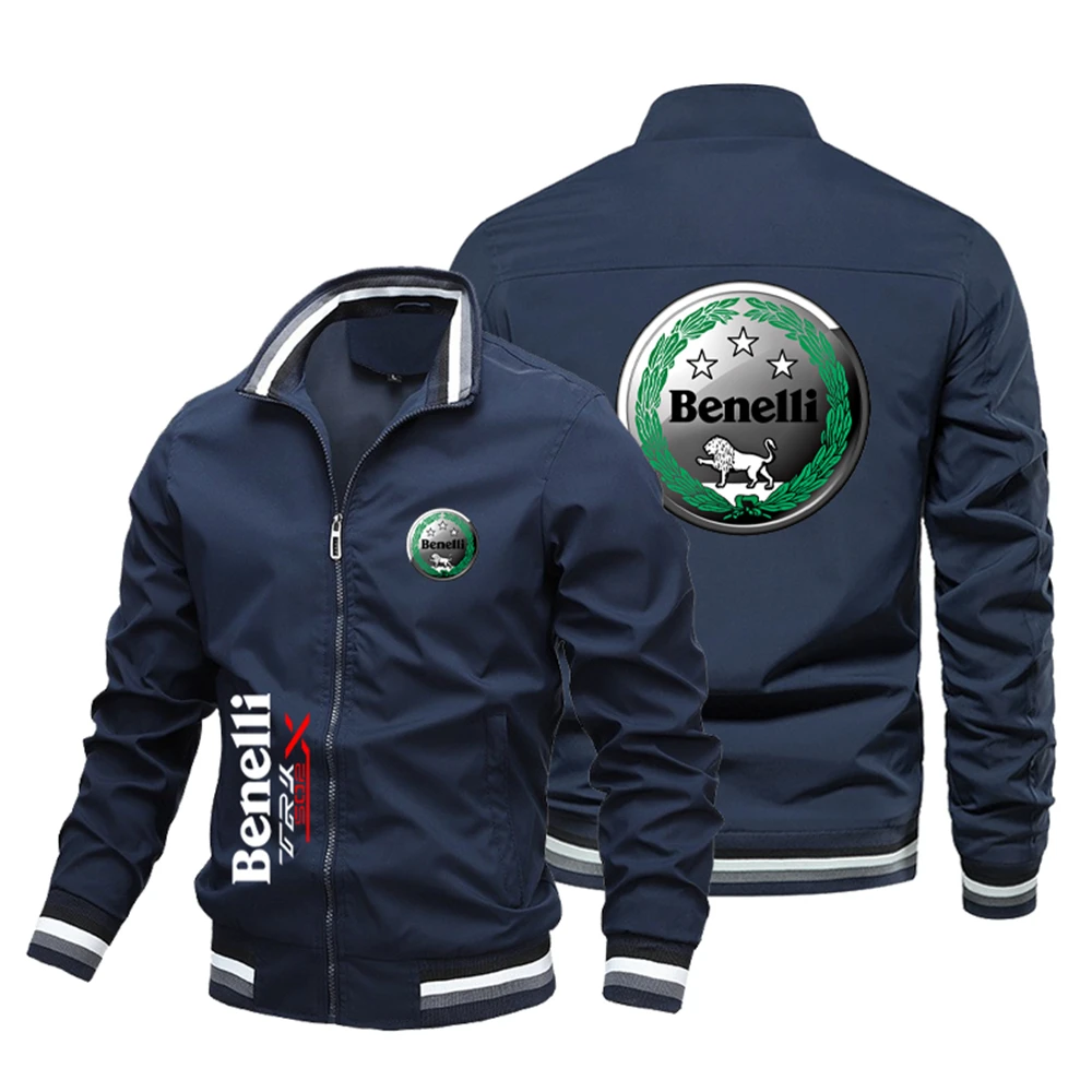 

Fashion casual windproof men bomber brand Benelli logo jacket oversize Harajuku outdoor riding jacket biker2024